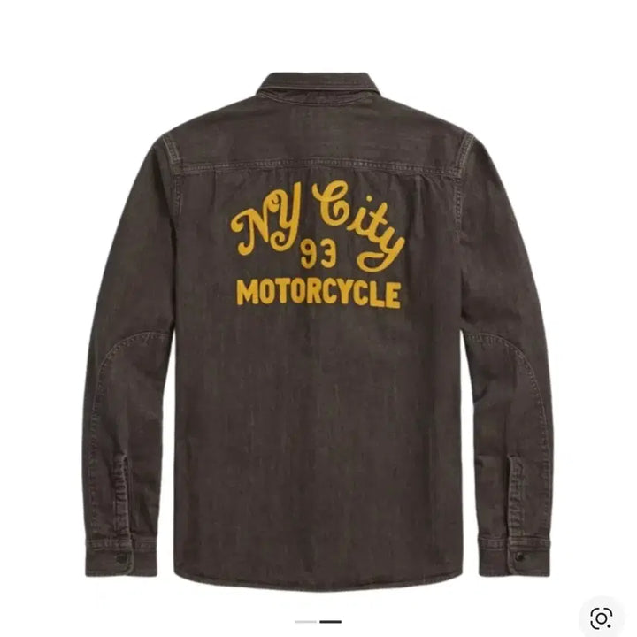 [SOLD OUT] RRL 자수 데님 워크 셔츠 워시트 블랙 (L)