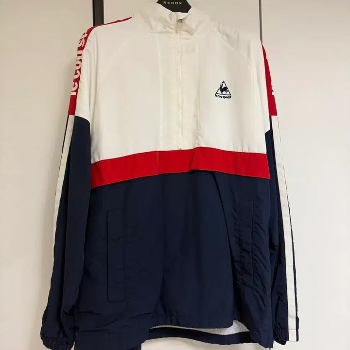 [BUNJANG] Le Coq Sportif Windbreaker Jacket / 르꼬끄 스포르티브 바람막이 화이트/네이비/레드