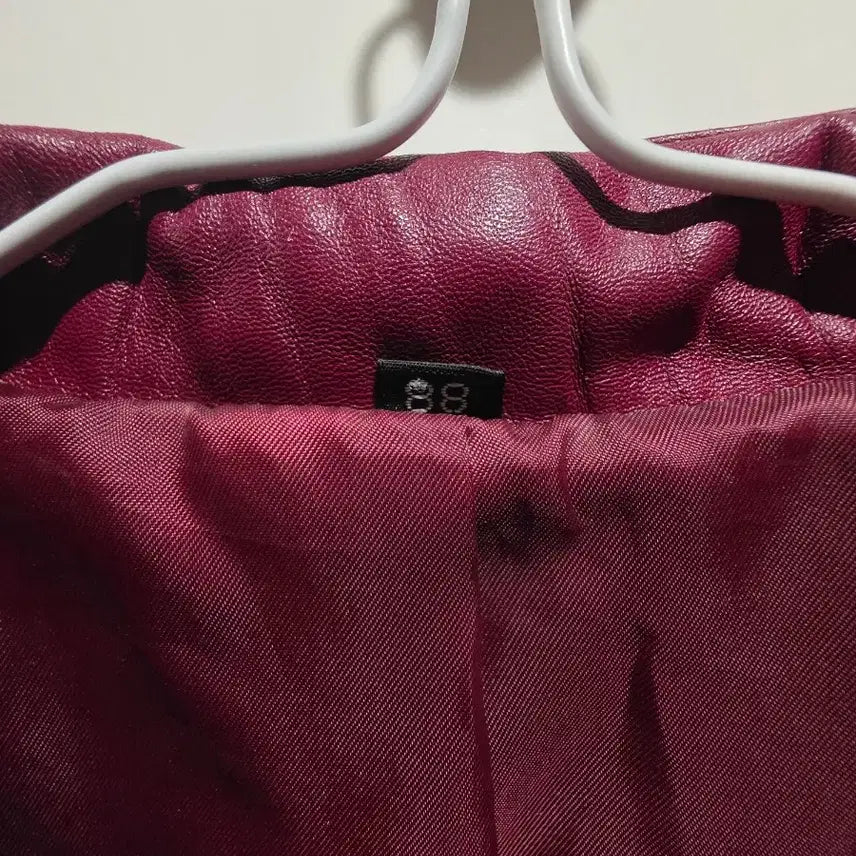 [BUNJANG] Red Lambskin Leather Jacket / 레드 양가죽 자켓