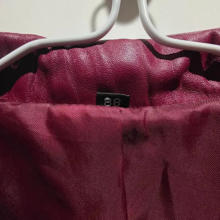 [BUNJANG] Red Lambskin Leather Jacket / 레드 양가죽 자켓