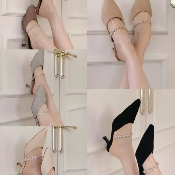 [SOLD OUT] [새제품] 단종상품 로젤린 클라우드 쥬얼뮬 7cm 크림아이보리, 그레이