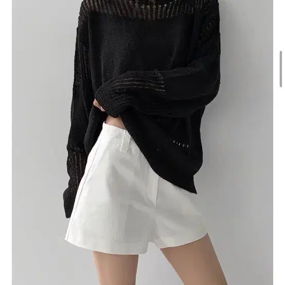 [SOLD OUT] 시스루 네트 니트 화이트