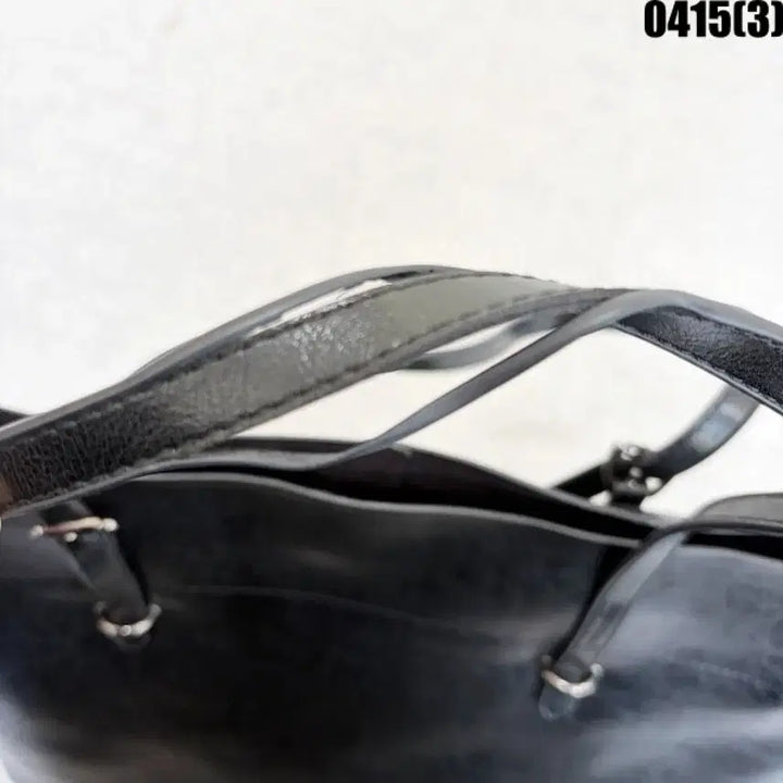 [BUNJANG] Black Leather Tote Shoulder Bag / 블랙 가죽 토트백 숄더백 여성 가방 0415(3)