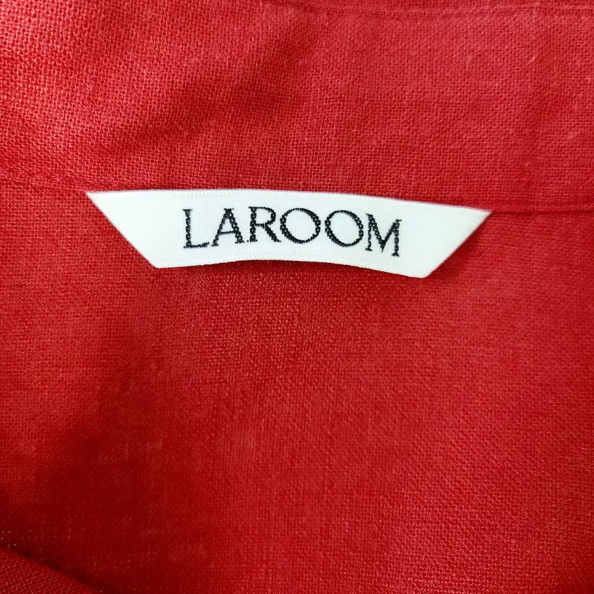 [BUNJANG] LAROOM Linen Blend Oversized Shirt / 라룸 메이드 무드 린넨 오버핏 셔츠 레드 (FREE)