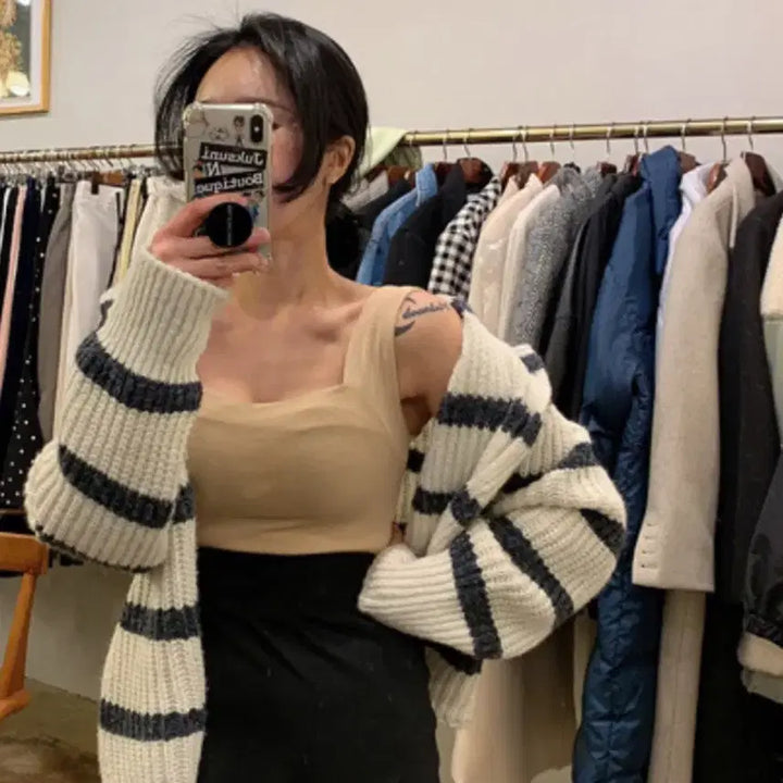 [BUNJANG] Antique J Square Tank Top Bundle Set / 엔티크제이 스퀘어 나시티 베이지+화이트 일괄