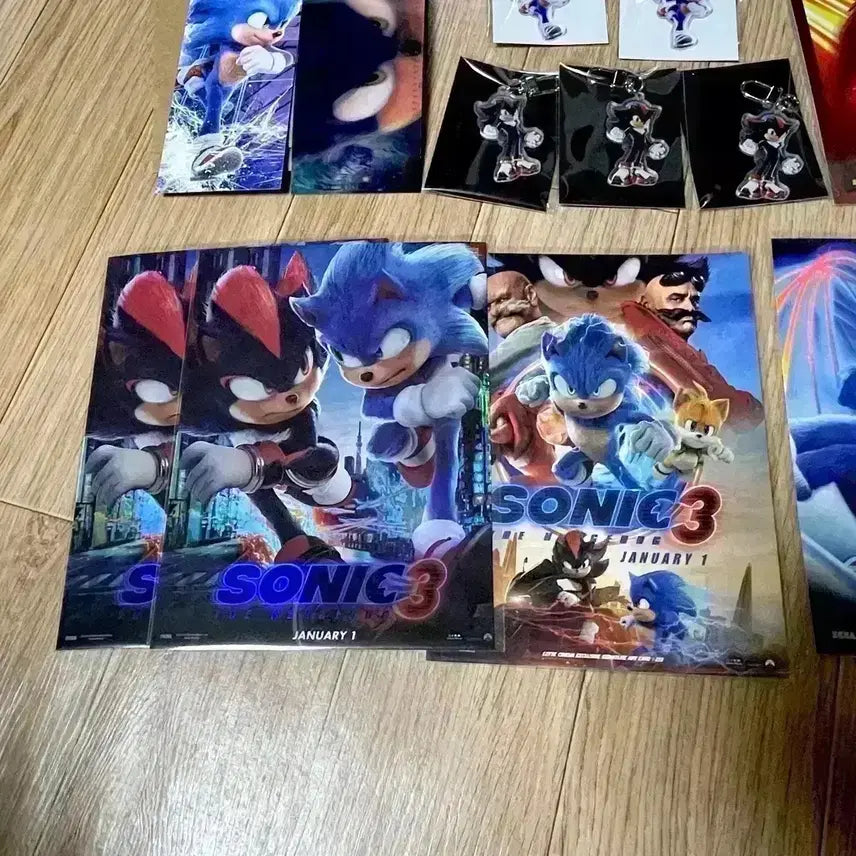 [BUNJANG] Sonic the Hedgehog 2 &amp; 3 Art Cards &amp; Shadow Keyring / 수퍼소닉2 아트카드 수퍼소닉3 TTT 아트카드 소닉 섀도우 키링 특전