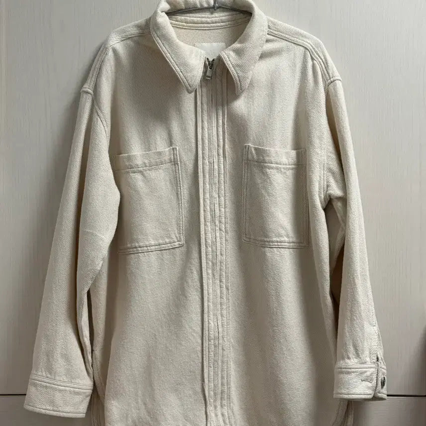 [BUNJANG] H&amp;M Ivory Denim Zip-Up Jacket / H&amp;M 아이보리 데님 집업 셔츠 봄 자켓