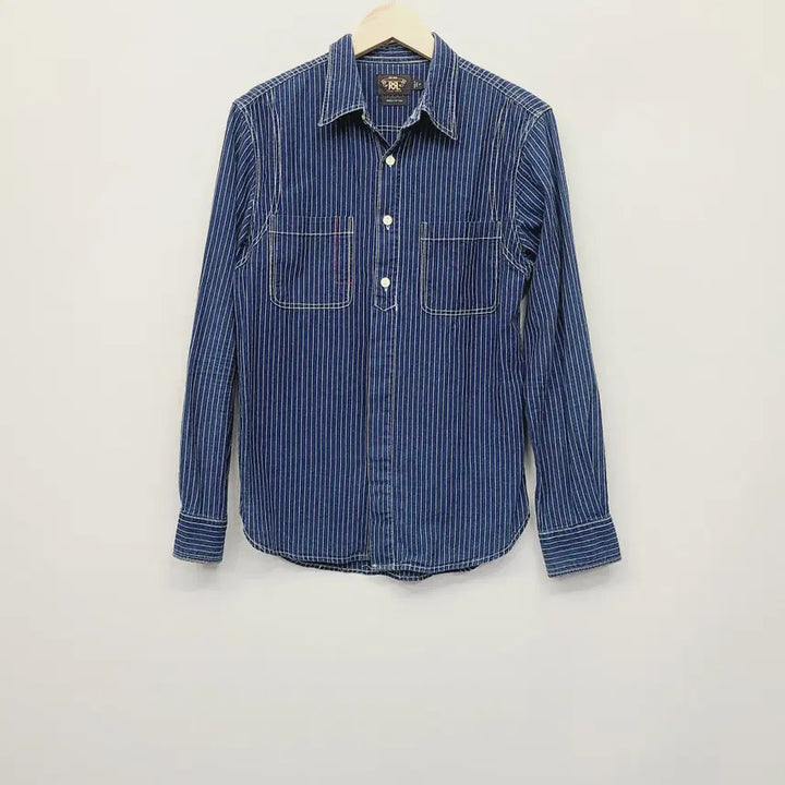 [BUNJANG] RRL Indigo Wabash Stripe Work Shirt / RRL 더블알엘 인디고 와바시 스트라이프 워크셔츠 M (실측XL급)