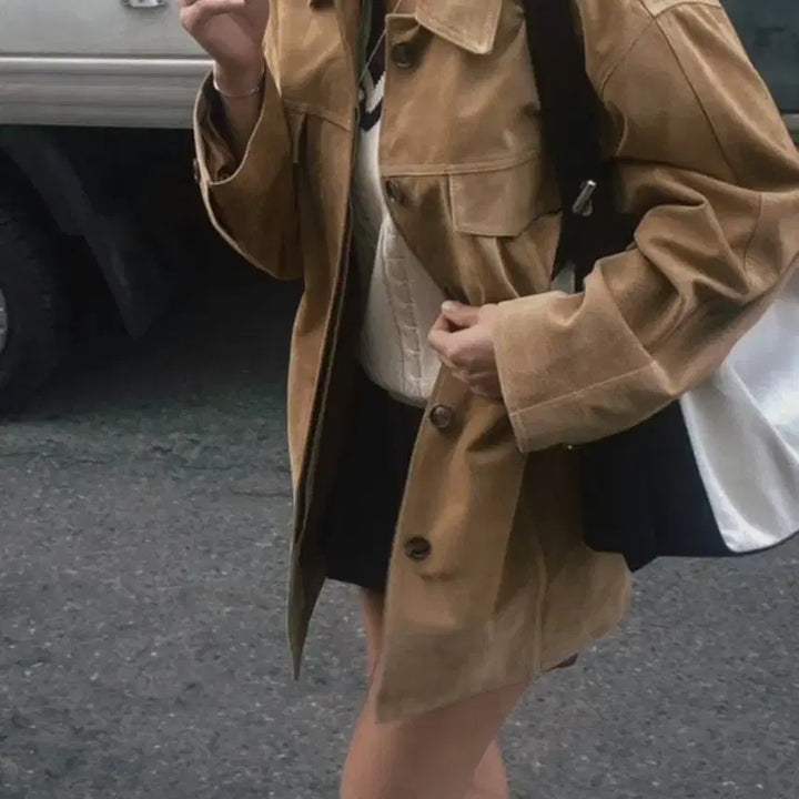 [BUNJANG] Tempting Real Pigskin Western Jacket - Brown / tempting 템팅 리얼돈피 웨스턴 자켓_브라운