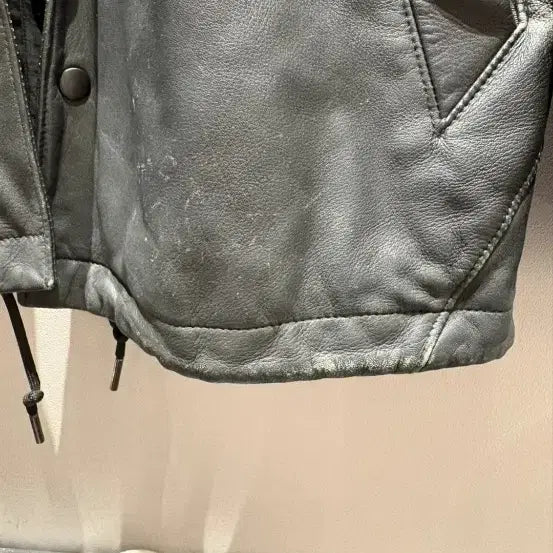 [BUNJANG] Theory Lambskin Leather Coach Jacket / 띠어리 레더 코치자켓 챠콜 Theory 램스킨