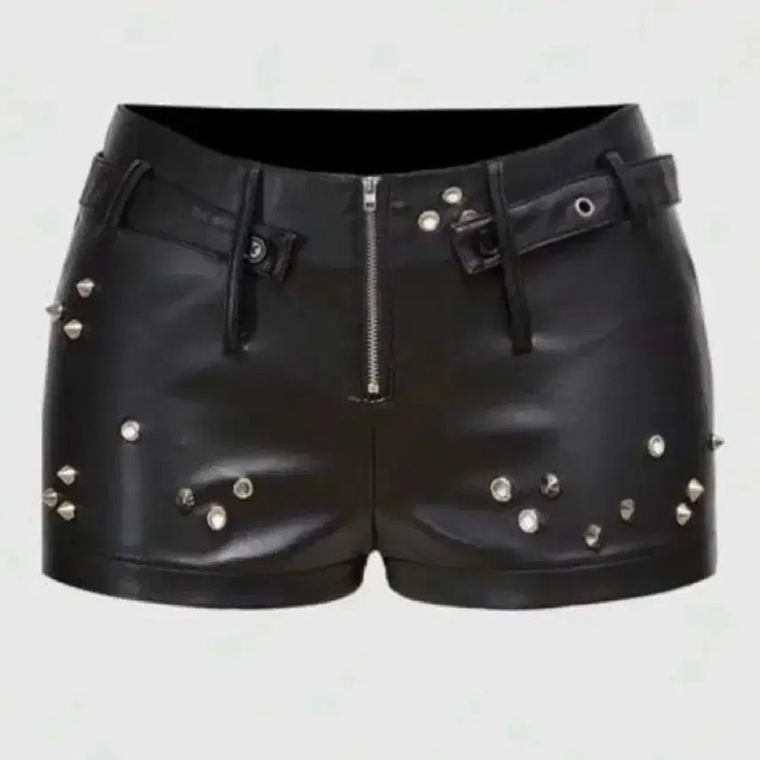 [BUNJANG] Goth Punk Metallic Shorts / 고스펑크 바지 M 사이즈 광택 반바지 메탈릭 고스로리