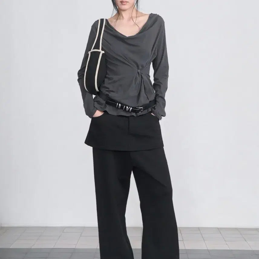 [BUNJANG] Seric Skirt Layered Sweatpants / [새상품] 세릭 스커트 레이어드 스웻팬츠