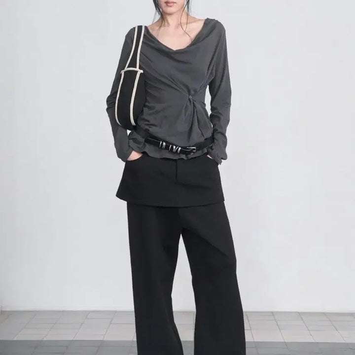 [BUNJANG] Seric Skirt Layered Sweatpants / [새상품] 세릭 스커트 레이어드 스웻팬츠
