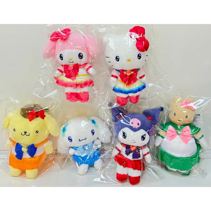 [BUNJANG] Sanrio x Sailor Moon Collaboration Limited Mascot Dolls 6-Piece Set (Hello Kitty, Mametaro, Kuromi) / [미사용] 산리오세일러문 콜라보한정마스코트인형 6종세트 헬로키티마멜쿠로미