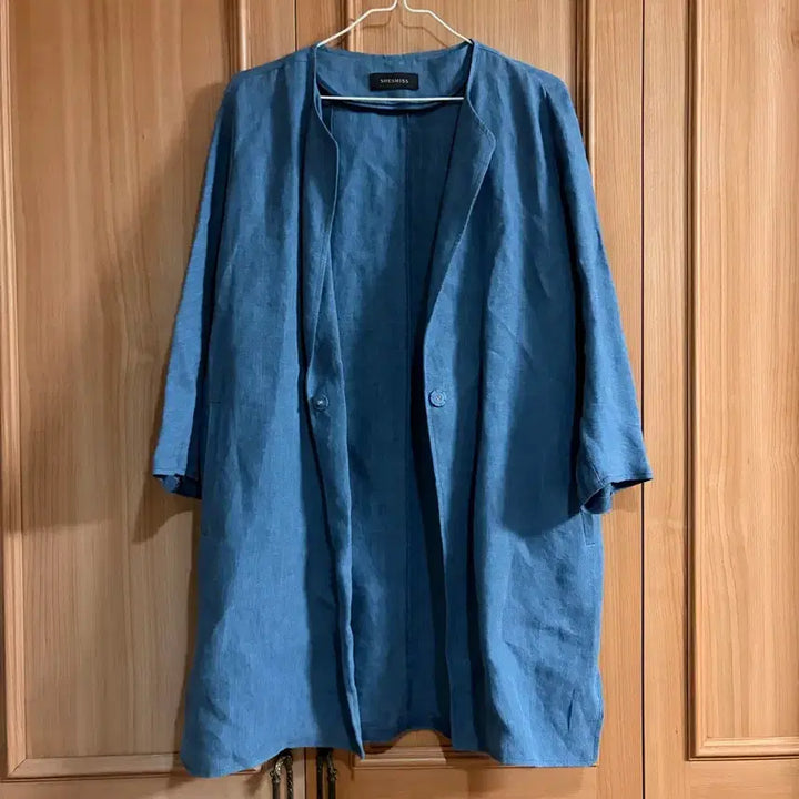 [BUNJANG] SHESMISS Linen Jacket / SHESMISS 블루 린넨 자켓 쉬즈미스
