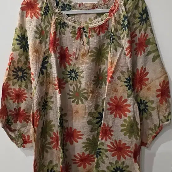 [BUNJANG] Floral Pattern Blouse / 플라워 패턴 블라우스 7부