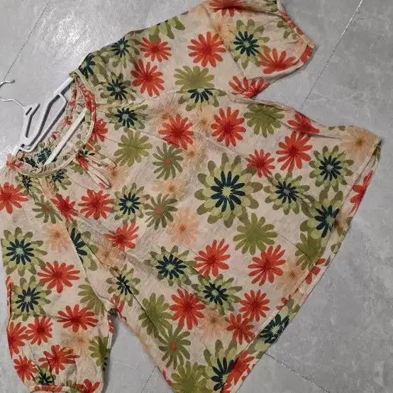 [BUNJANG] Floral Pattern Blouse / 플라워 패턴 블라우스 7부