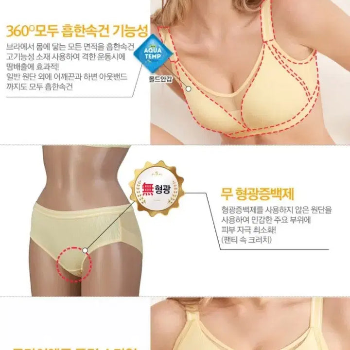 [BUNJANG] Playtex Active Wireless Bra Set Lemon / (85C/100)플레이텍스 액티브 노와이어 브라세트 레몬