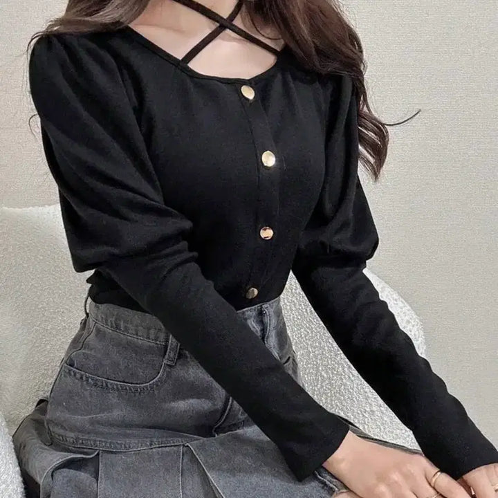 [SOLD OUT] 걸리 스나계 쉬인 shein 퍼프소매 탑