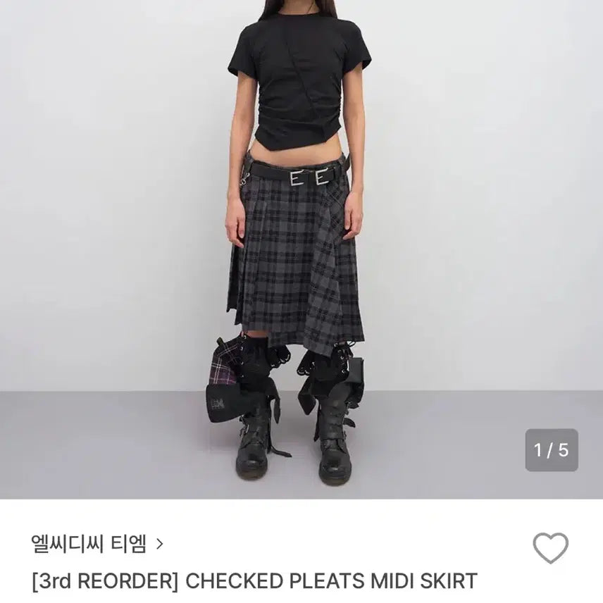 [BUNJANG] LCDC Check Pleated Midi Skirt / LCDC tm 체크 플리츠 미디 스커트 SS