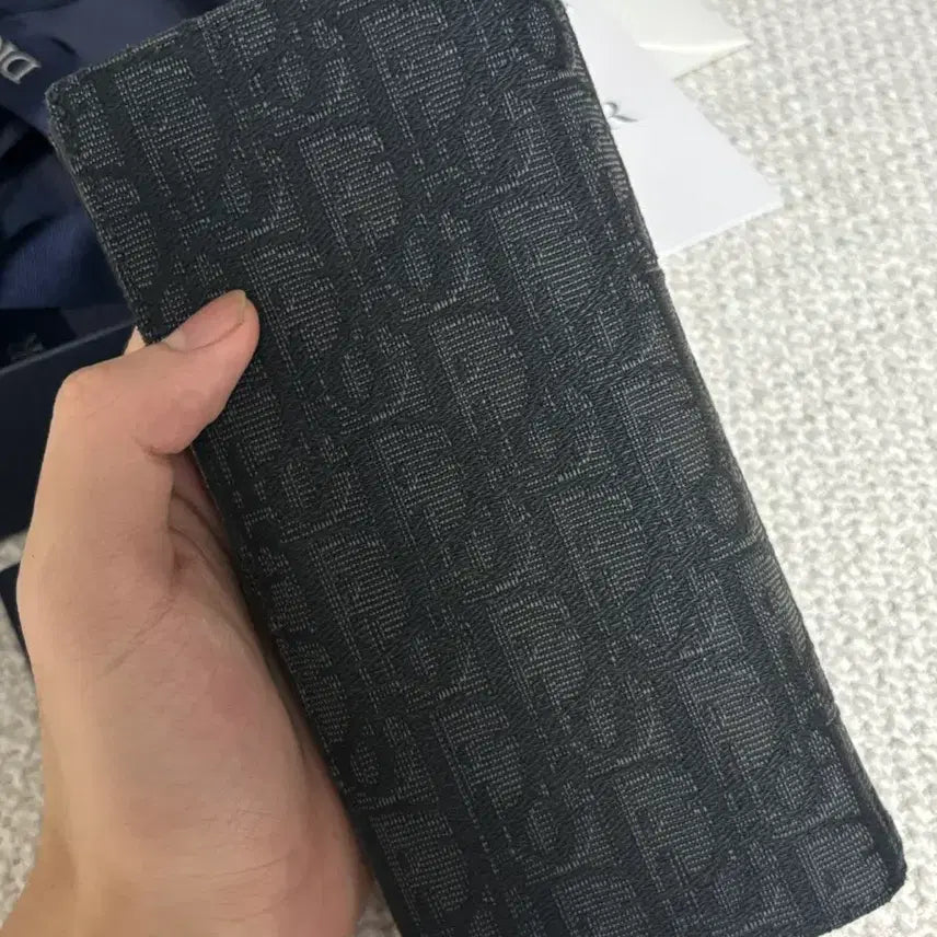 [SOLD OUT] [풀박스] 디올 오블리크 버티컬 장지갑 블랙