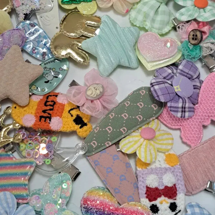 [BUNJANG] H4 Hair Clip Bundle Set / H4   50개 재고정리 집게핀 똑딱핀 자투리 일괄