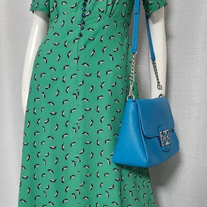 [BUNJANG] Button Detail Lined Dress / 단추 안감 색 이쁜 원피스....반품 45 길이 115