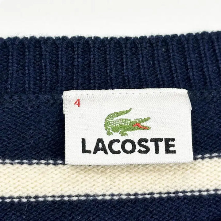 [BUNJANG] Lacoste Striped Knit Sweater (Size L) / (미세수선존재, L) 라코스테 스트라이프 니트