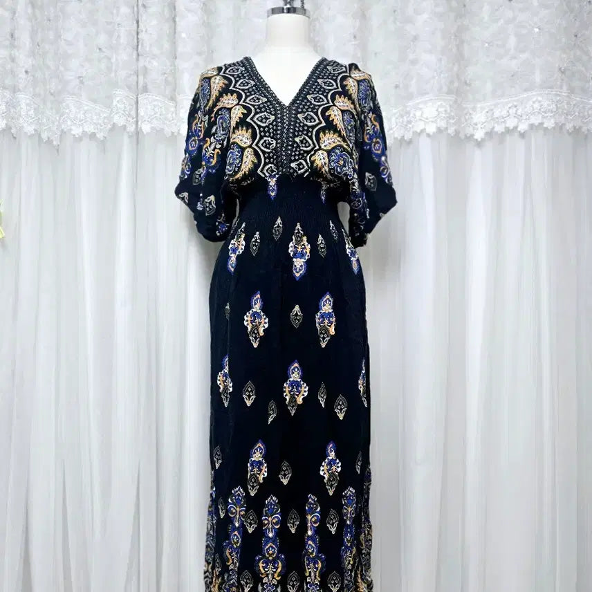 [SOLD OUT] 엔틱  스모크밴딩 롱원피스