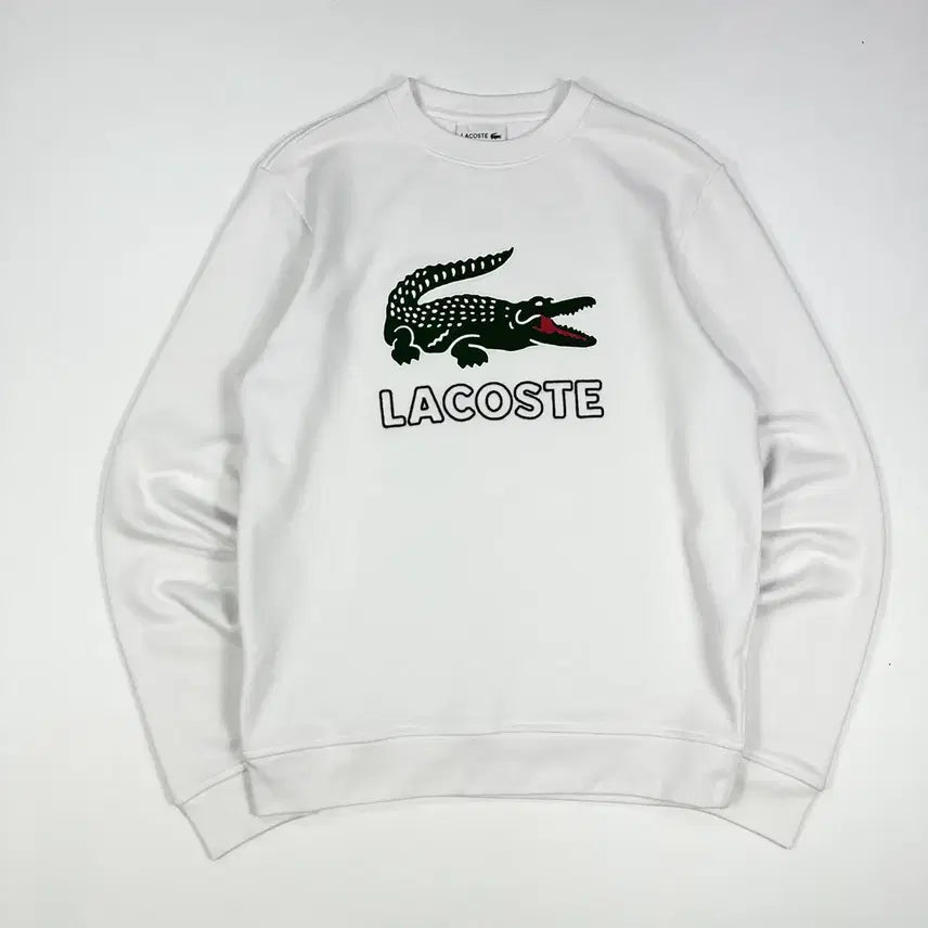 [SOLD OUT] (S) 라코스테 빅로고 베이직 맨투맨 화이트