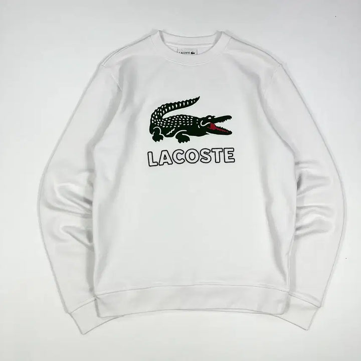 [SOLD OUT] (S) 라코스테 빅로고 베이직 맨투맨 화이트