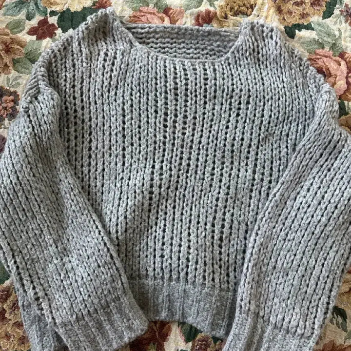 [BUNJANG] Ablie Cozy Gray Knit Sweater / 에이블리 포근 그레이 니트