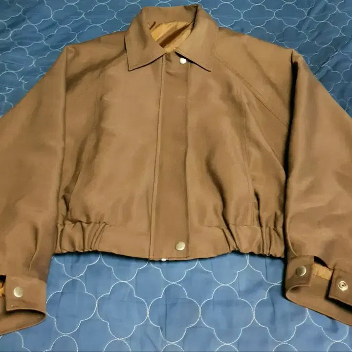 [BUNJANG] Bose Crop Bomber Jacket Dark Brown / (보세) 크롭 봄버자켓 다크브라운 (F)