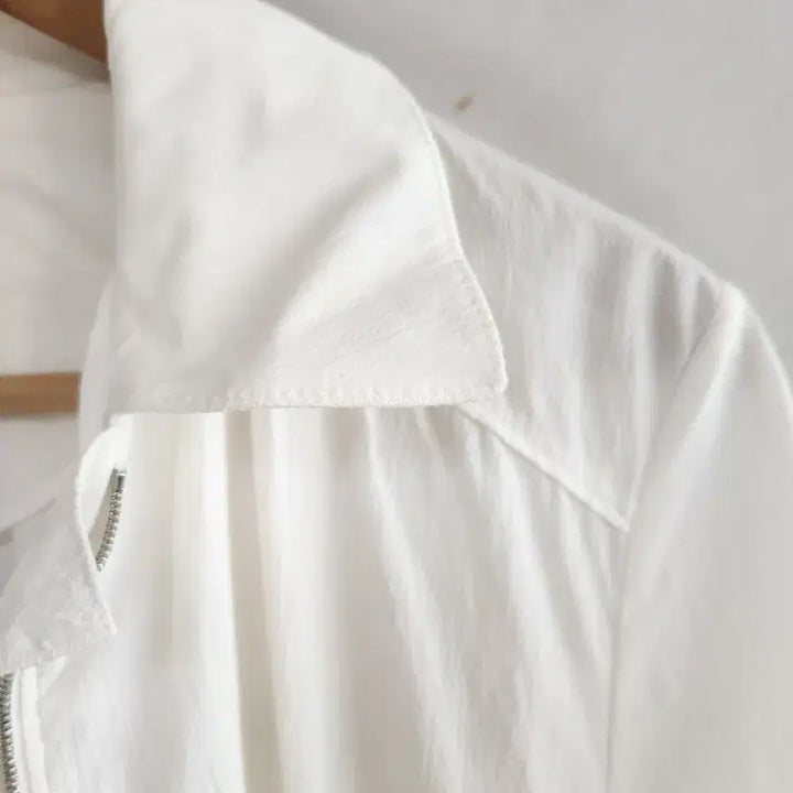 [BUNJANG] Obze White Long Windbreaker Jacket / 한섬 오브제 화이트 롱 바람막이 쟈켓