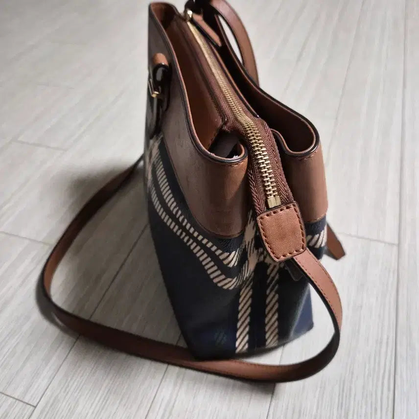 [BUNJANG] Beanpole Check Crossbody Bag Brown / 빈폴 체크 크로스백 브라운