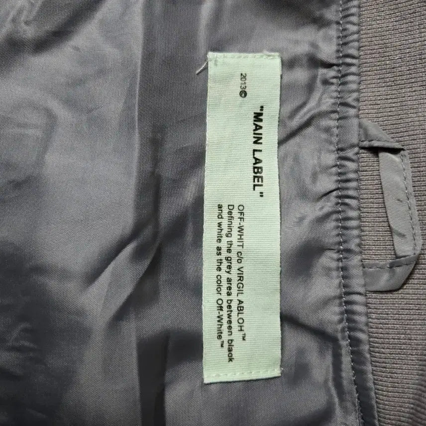 [BUNJANG] Off-White Gray Bomber Jacket / 오프화이트 그레이 봄버 자켓
