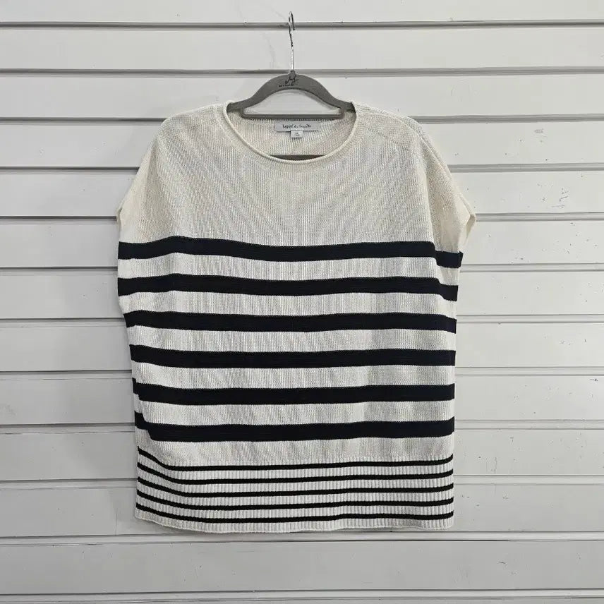 [BUNJANG] Lafief Striped Knit Vest Top / 라삐에프 스트라이프  썸머니트 조끼겸 캡소매티/보물찾기천사