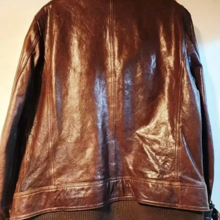 [BUNJANG] Jig Brown Premium Lambskin Leather Jumper / 지이크브라운 프리미엄양가죽 점퍼100~105