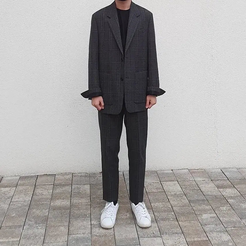 [SOLD OUT] 솔리드옴므 체크 울 블레이저 48(슬랙스 포함가)