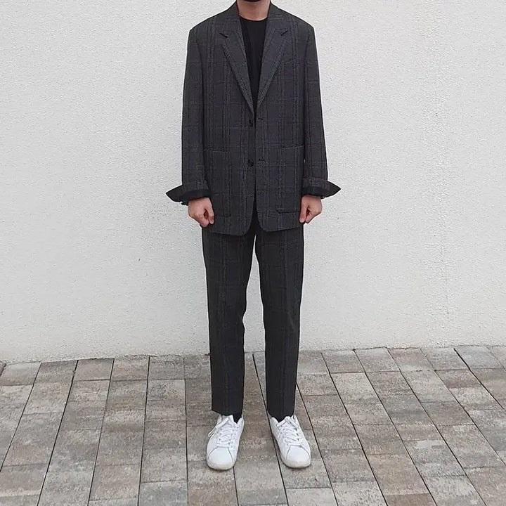 [SOLD OUT] 솔리드옴므 체크 울 블레이저 48(슬랙스 포함가)