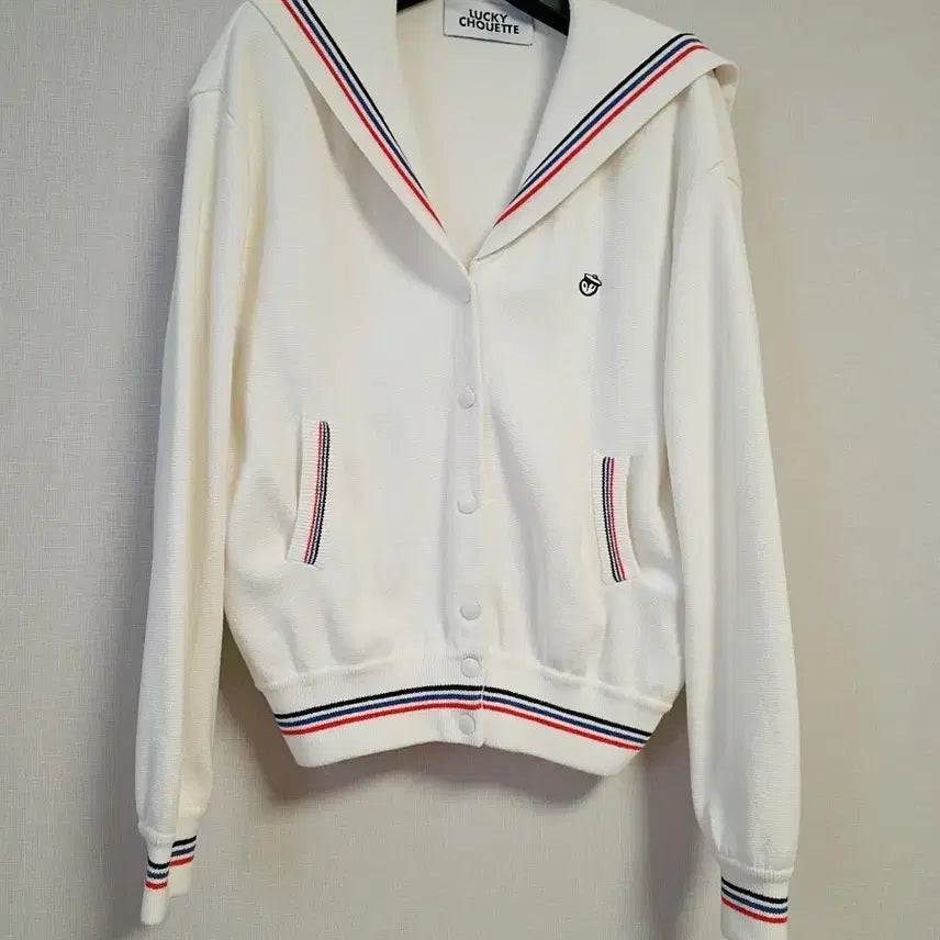 [BUNJANG] Lucky Chouette Sailor Cardigan White / 럭키슈에뜨 세일러 가디건 화이트