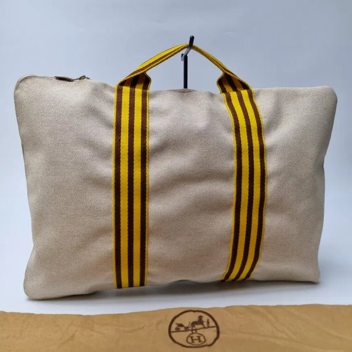 [BUNJANG] Hermès Canvas Stripe Tote Bag Large / 에르메스 캔버스 스트라이프 토트백 라지 (여행가방, 남녀공용, 희귀템)