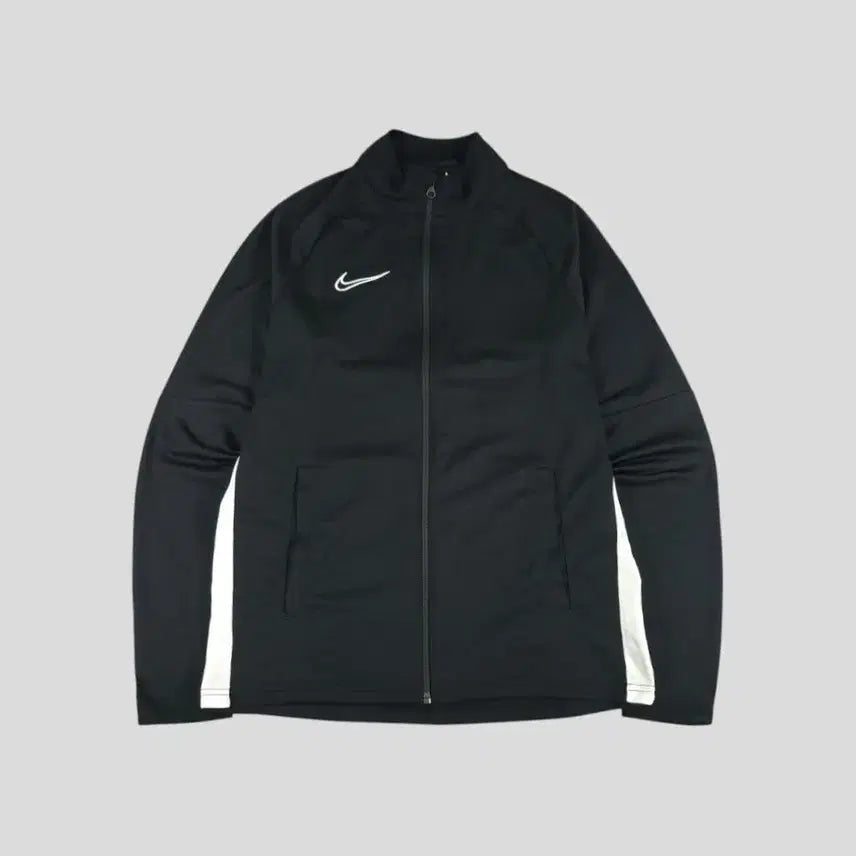 [BUNJANG] Nike Reglan Dry-Fit Track Top / 나이키 블랙 화이트 배색 스우시 로고 레글런 드라이핏 트랙탑 집업 져지