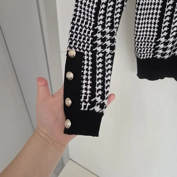 [BUNJANG] Houndstooth Knit Sweater / 하운드체크 니트