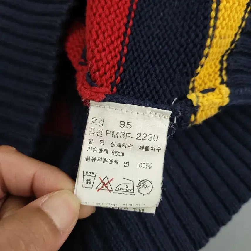 [SOLD OUT] 폴로랄프로렌 일경 90s 네이비 레드 옐로우 배색 스트라이프패턴 레드포니