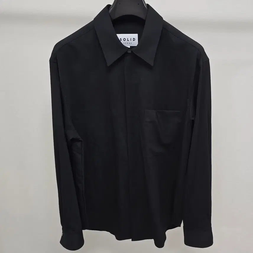 [BUNJANG] Solid Homme Back Logo Zip-up Shirt (Size 48) / 솔리드옴므 백로고 집업 셔츠 48사이즈 100 판매