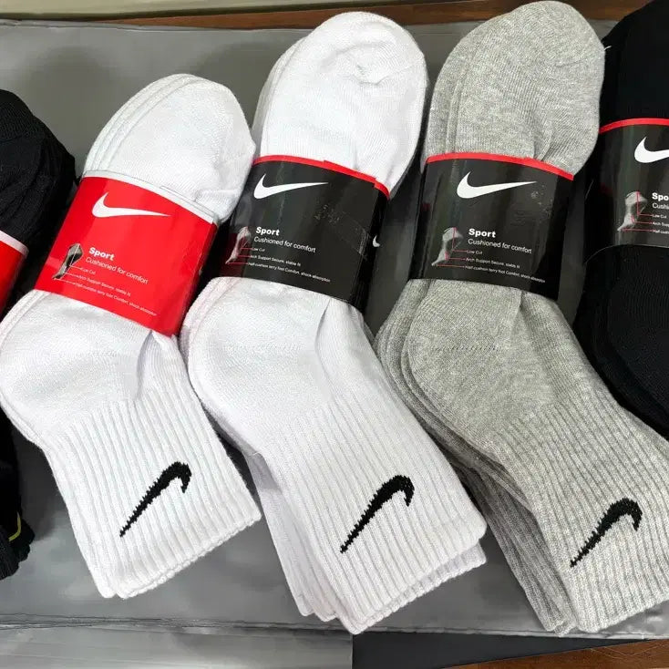 [BUNJANG] Nike Double Layer Crew Socks - 12 Pairs / (무배)나이키 이중 중목 양말 12켤레