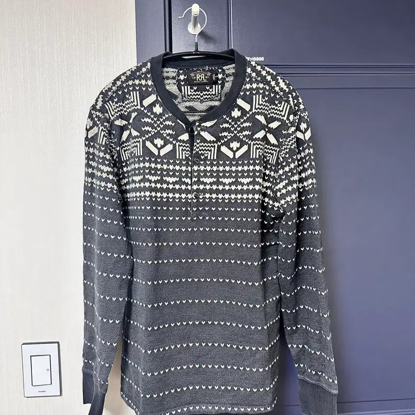 [SOLD OUT] RRL 네이티브 자카드 헨리넥 M