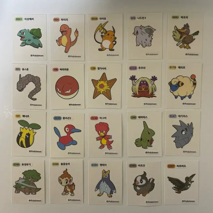 [BUNJANG] Pokemon Tteokbokki Seal 37-Piece Bundle Set / 포켓몬스터 띠부띠부씰 28개 일괄(+30주년 띠부씰 추가)