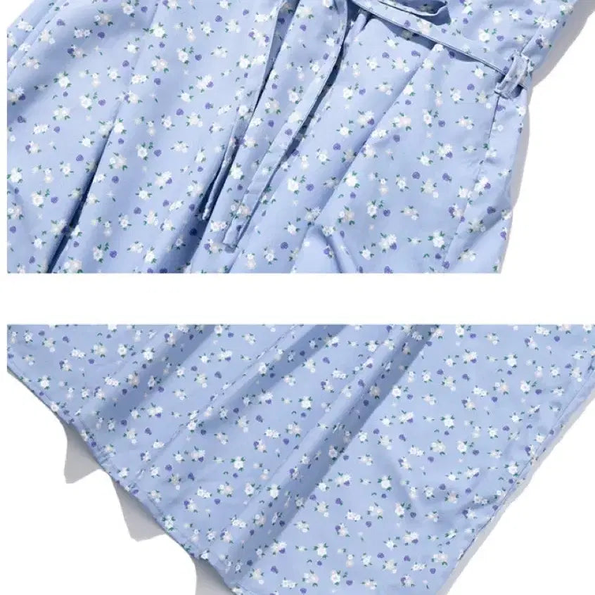 [BUNJANG] Targetto Flower Pattern Layered Dress / 타겟토 플라워패턴 원피스 새상품 (F/스카이블루)